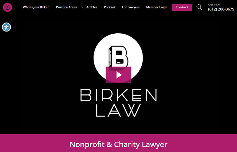Birken Charity Lawyer Website Example