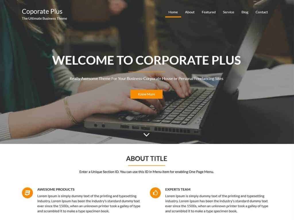 Corporate Plus is a professional-looking multi-purpose WordPress theme.