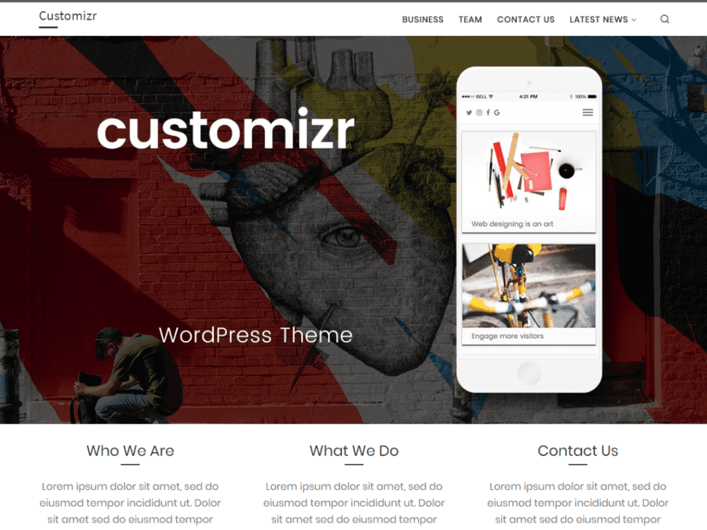 Customizr is a simple and fast WordPress theme designed to help you attract and engage more visitors. 