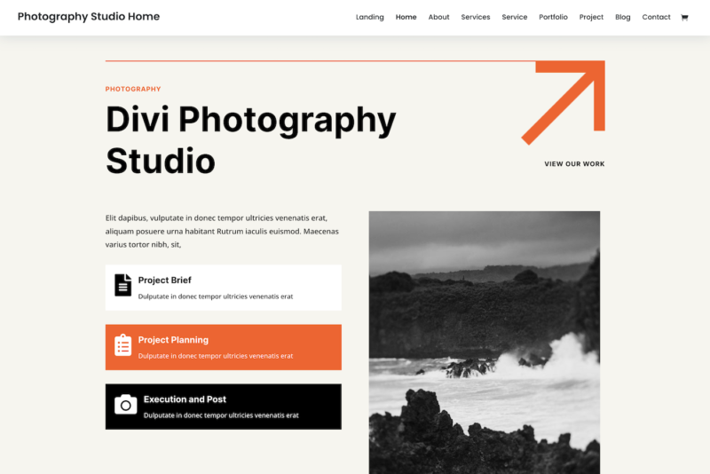 Divi photography template