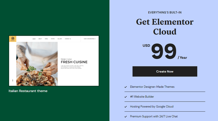 Elementor Restaurant Site Builder Pricing