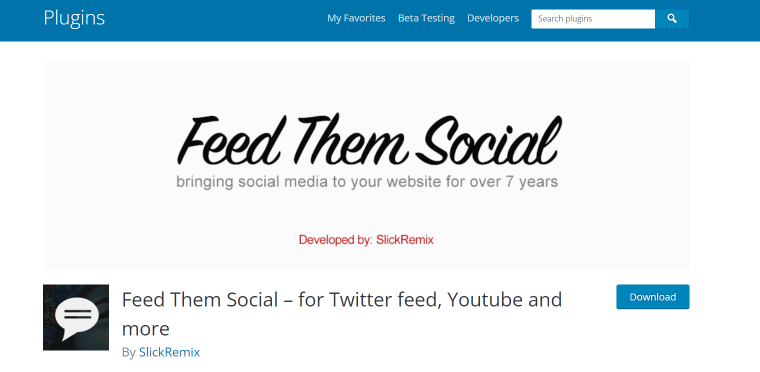 Feed Them Social plugin homepage