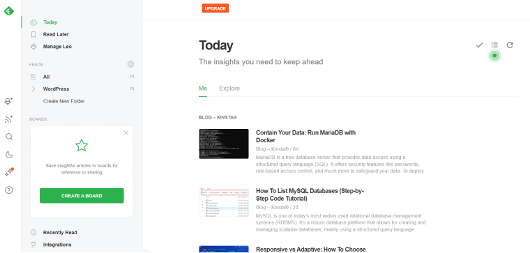 Feedly RSS reader