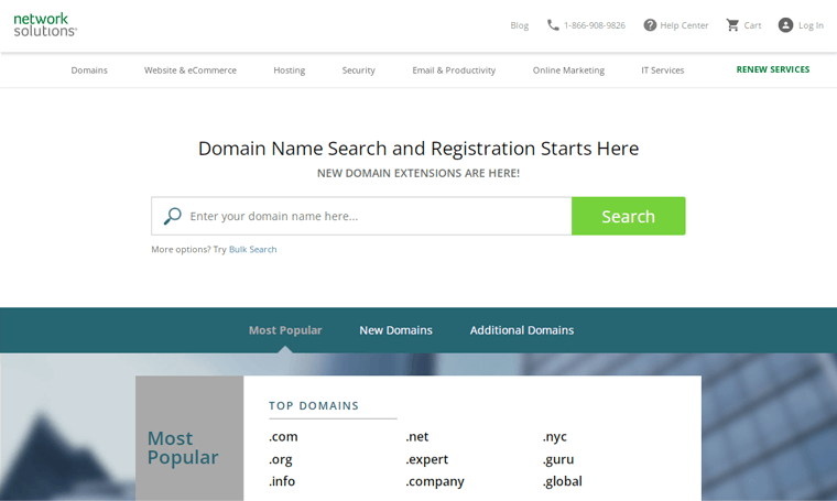 Network Solutions Domain Name Registrar
