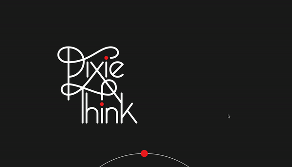 A GIF of the Pixie Think website.