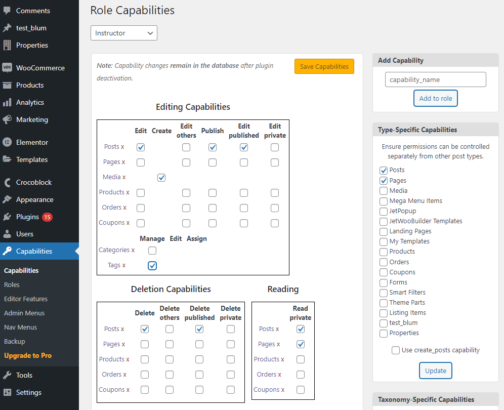 setting publishpress capabilities for custom user roles