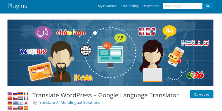 translate wordpress google language