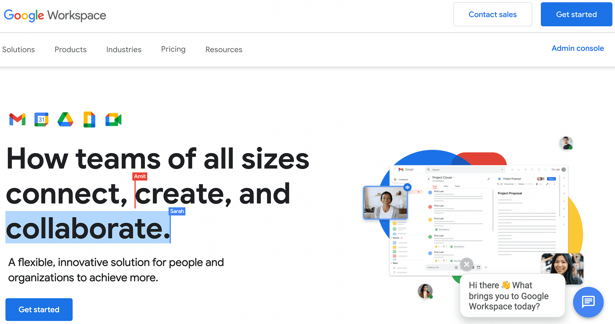 The Google Workspace website.