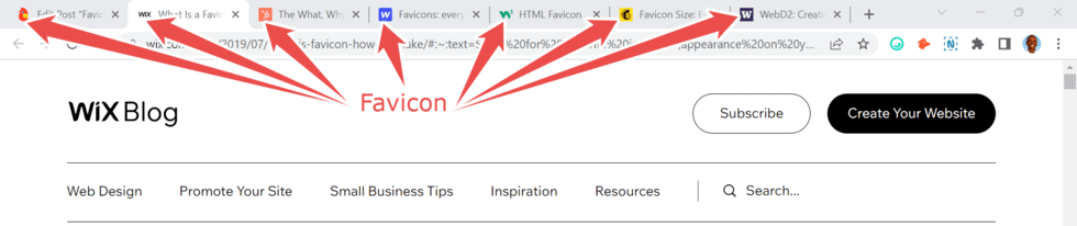 Favicon meaning favicon in browser tabs