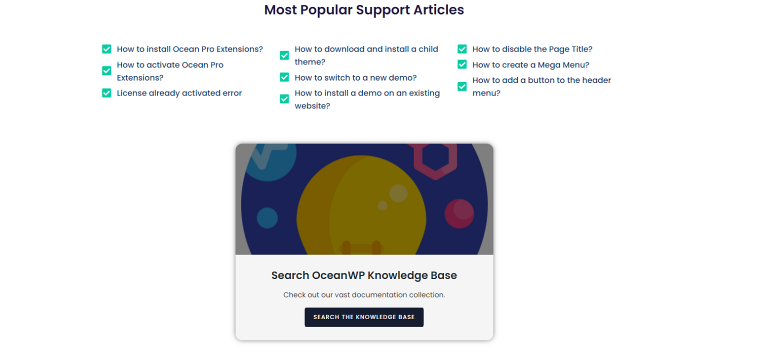 oceanwp knowledge base