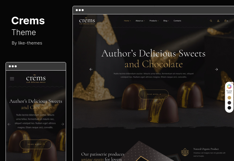Crems Theme - Bakery, Chocolate Sweets & Pastry WordPress Theme