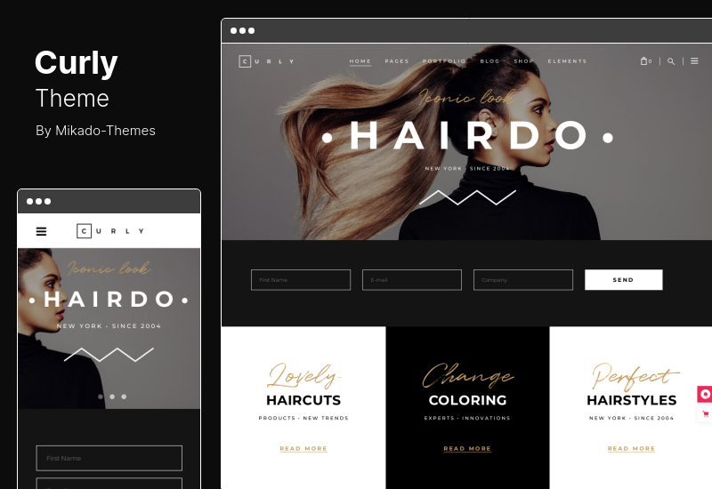 Curly Theme - A Stylish WordPress Theme for Hairdressers Hair Salons