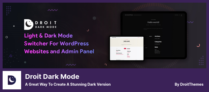 Droit Dark Mode Plugin - A Great Way to Create a Stunning Dark Version