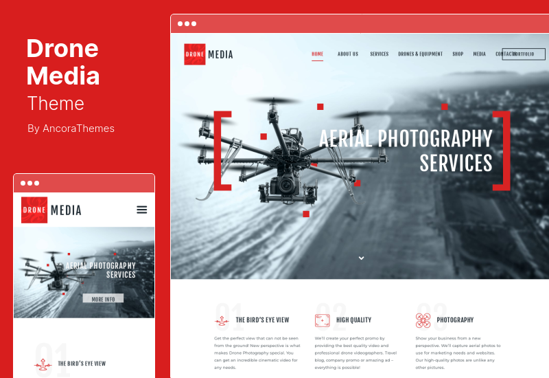 Drone Media Theme - Aerial Photography & Videography WordPress Theme