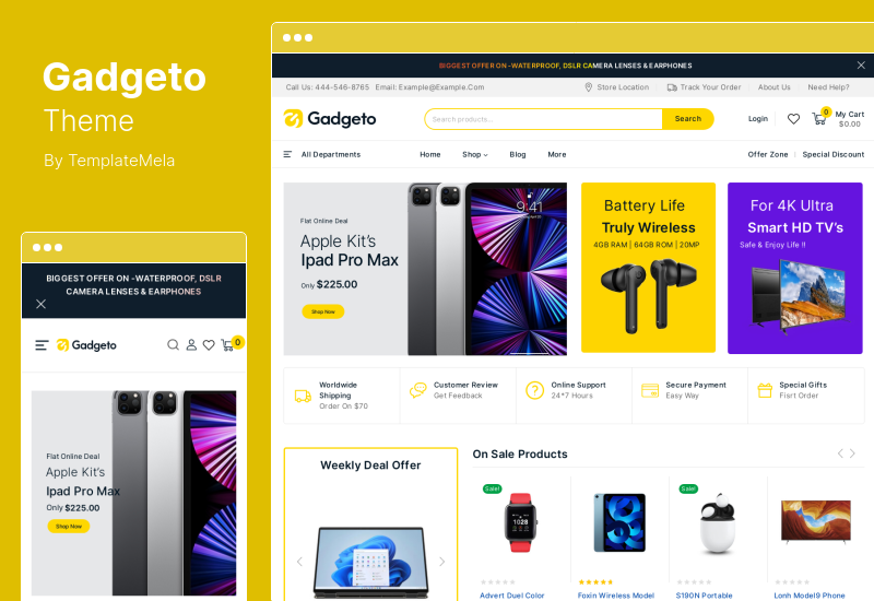 Gadgeto Theme - Electronics Store Elementor WooCommerce Theme