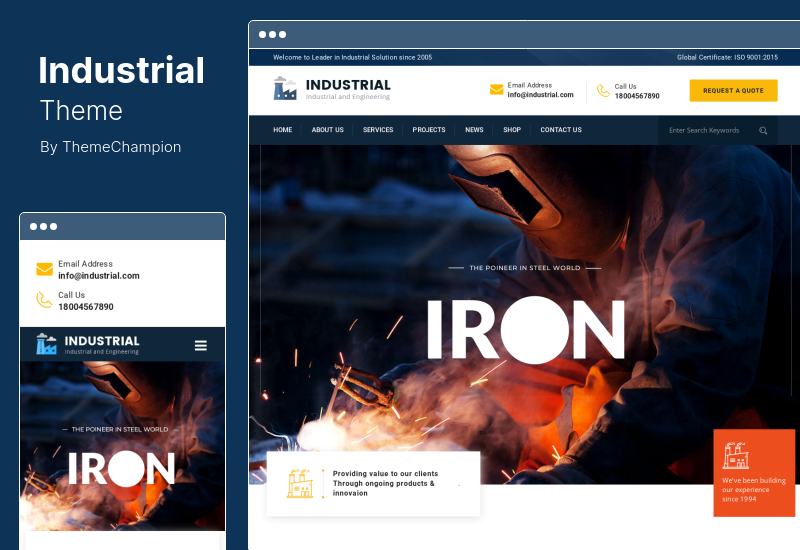 Industrial Theme - Industry and Engineering WordPress Theme