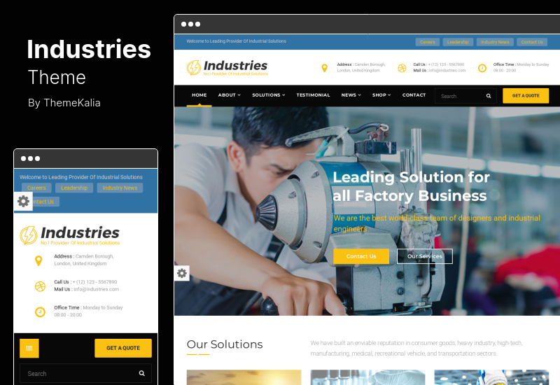 Industries Theme - Factory Industrial Business WordPress Theme