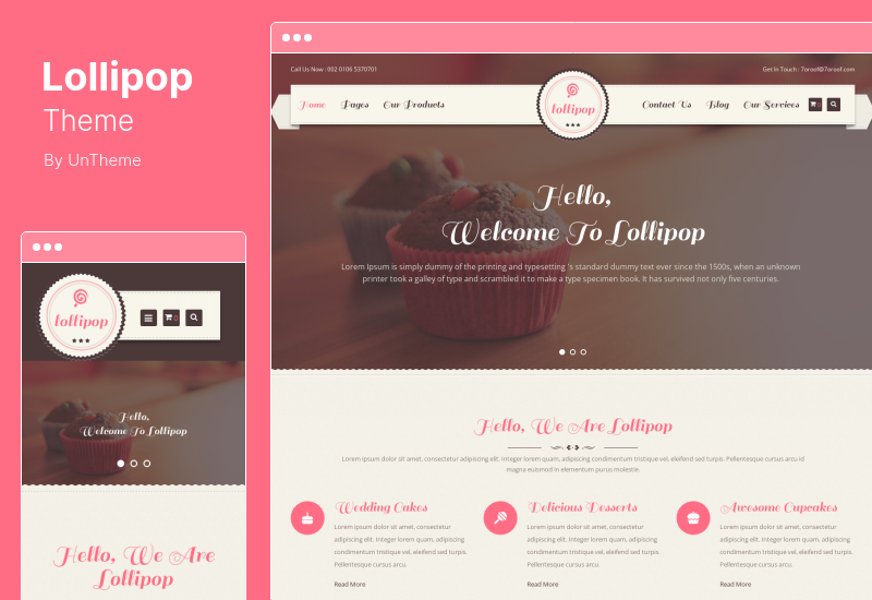 Lollipop Theme - Awesome Sweets & Cakes Responsive WordPress Theme