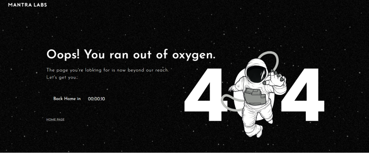 animated 404 page