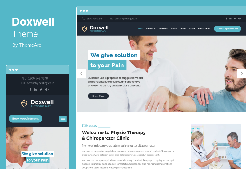Doxwell Theme - Physical Therapy WordPress Theme