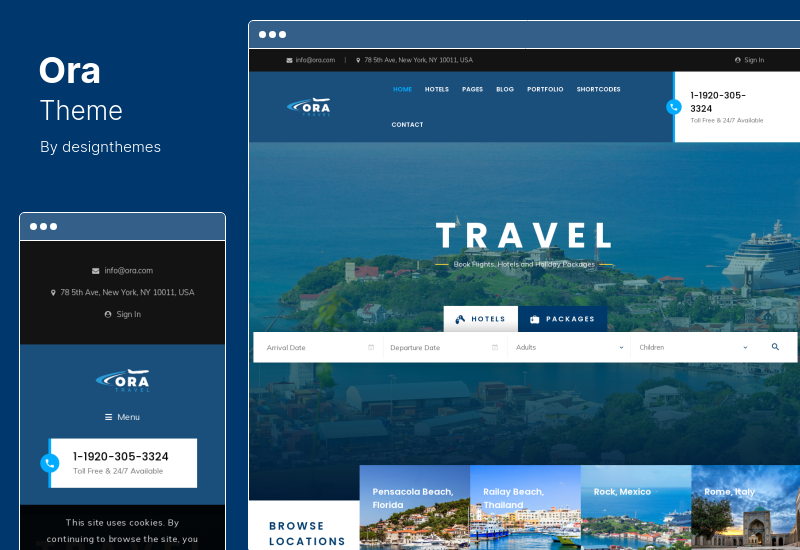 Ora Theme - Travel Booking WordPress Theme