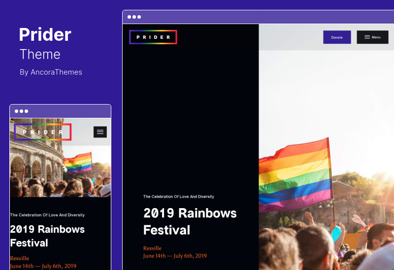 Prider Theme - LGBT & Gay Rights Festival WordPress Theme