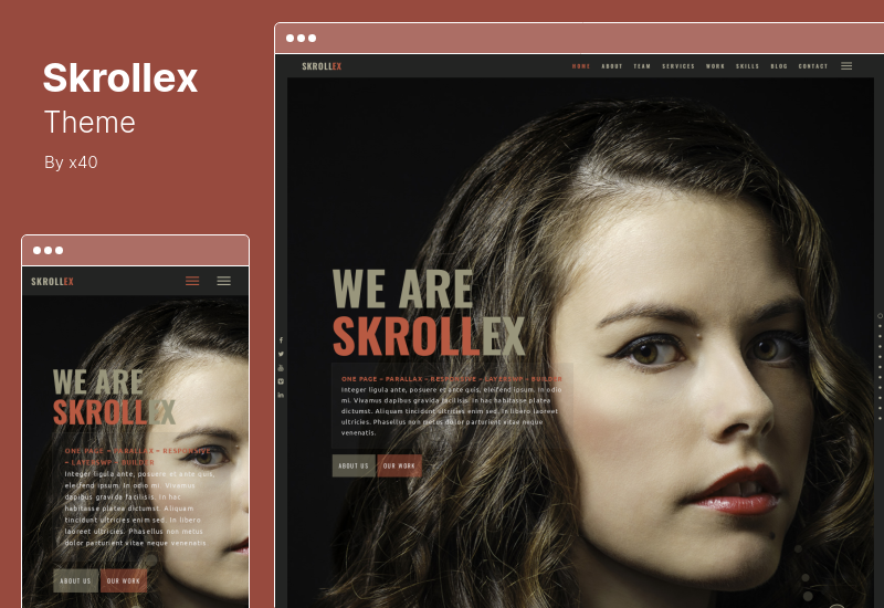 Skrollex Theme - Creative One Page Parallax WordPress Theme