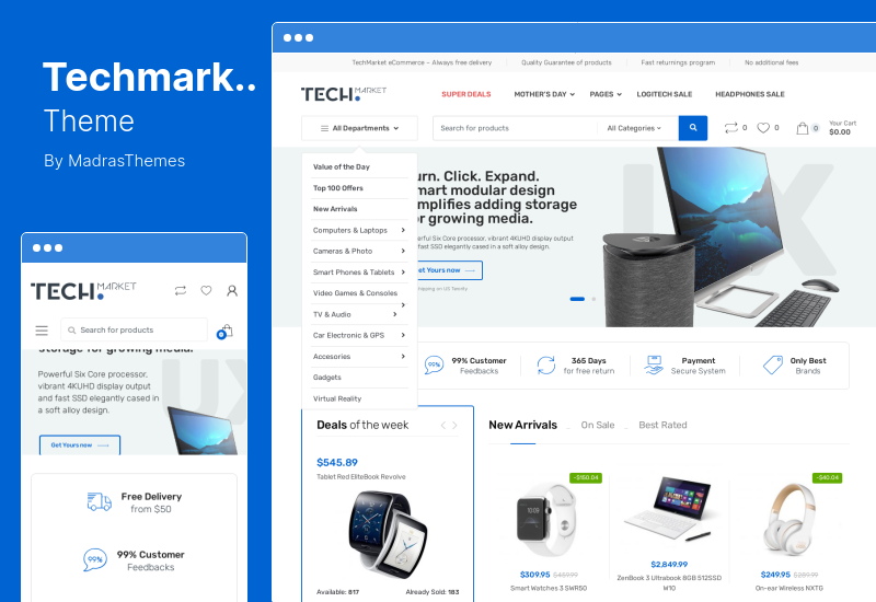 Techmarket Theme - Multi Demo & Electronics Store WooCommerce Theme