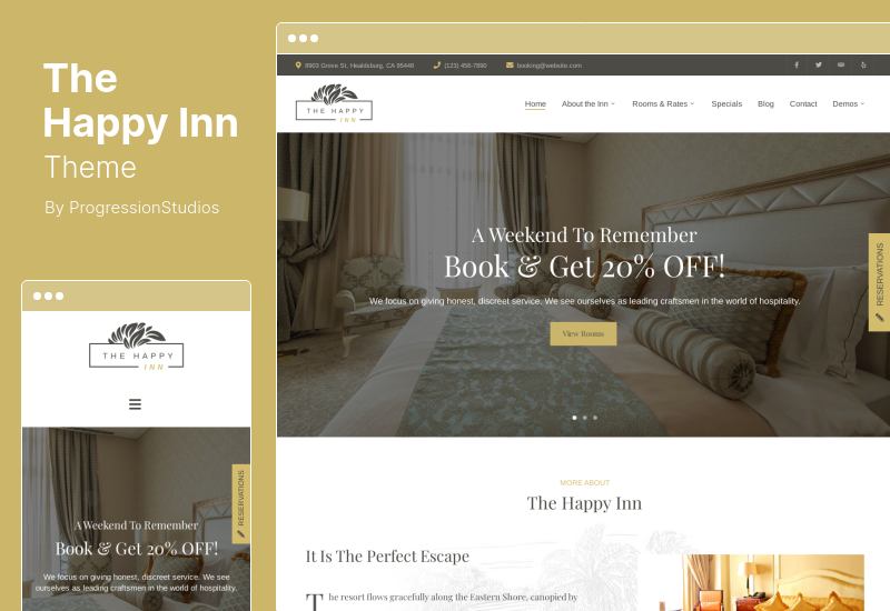 The Happy Inn Theme - Hotel, Bed and Breakfast WordPress Theme