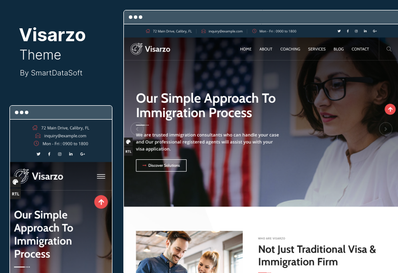 Visarzo Theme - Immigration and Visa Consulting WordPress Theme