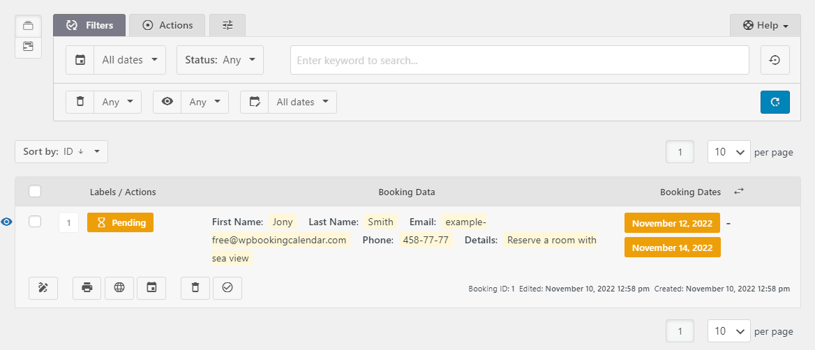 Using the Booking Calendar plugin in WordPress.