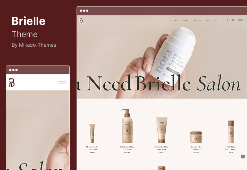 Brielle Theme - Beauty Salon and Cosmetics WordPress Theme