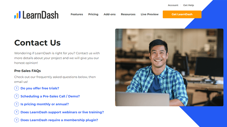 LearnDash Contact Page