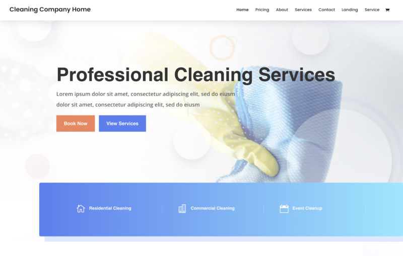 Divi cleaning template