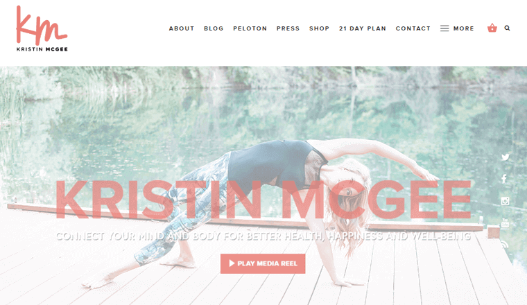 Kristin McGee Yoga Best Website Design
