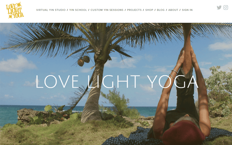 Love Light Yoga - Best Yoga Website Examples