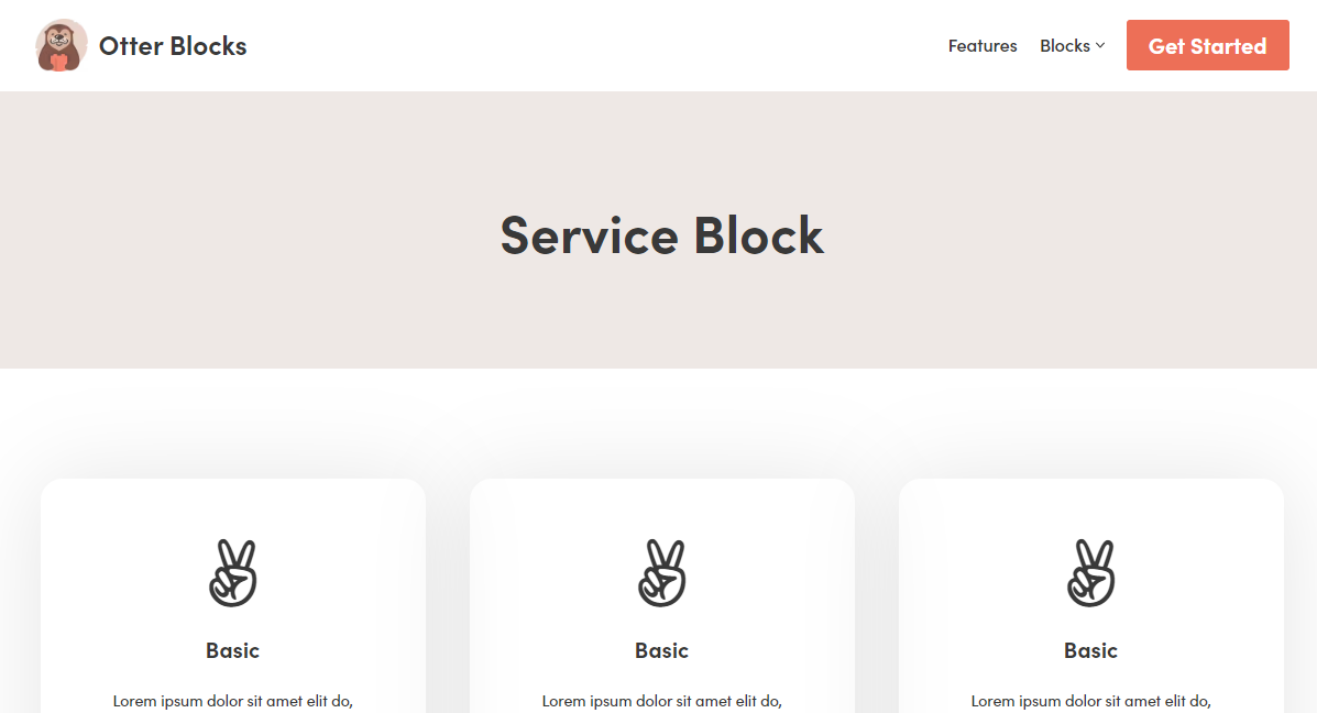 The Service Block by Otter Blocks is an excellent feature that can help you build a law firm website.