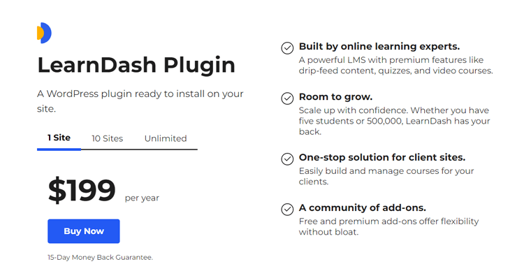 Pricing Plans of LearnDash Plugin