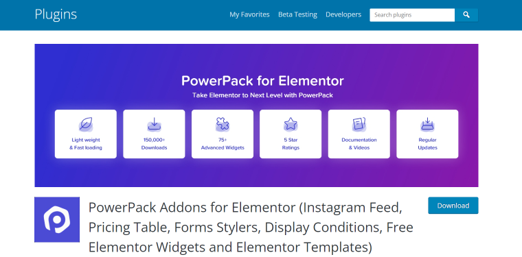 PowerPack Elements homepage