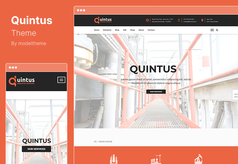 Quintus Theme - Industrial  Engineering WordPress Theme