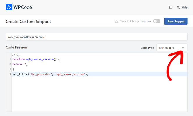 Copy and paste the code snippet into the Code Preview box