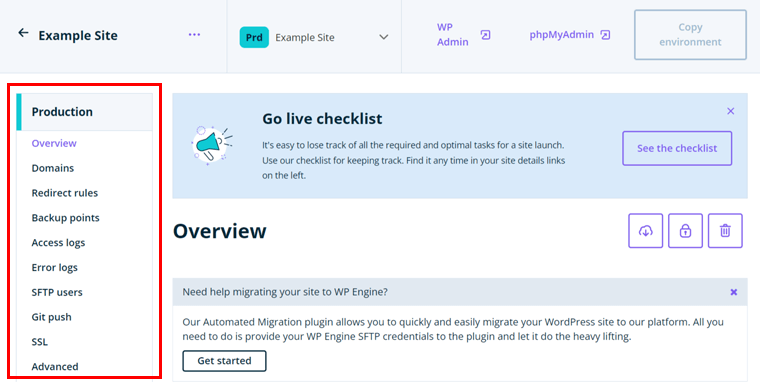 Site Portal Settings on WP Engine Review