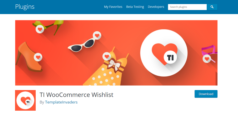 TI WooCommerce Wishlist homepage
