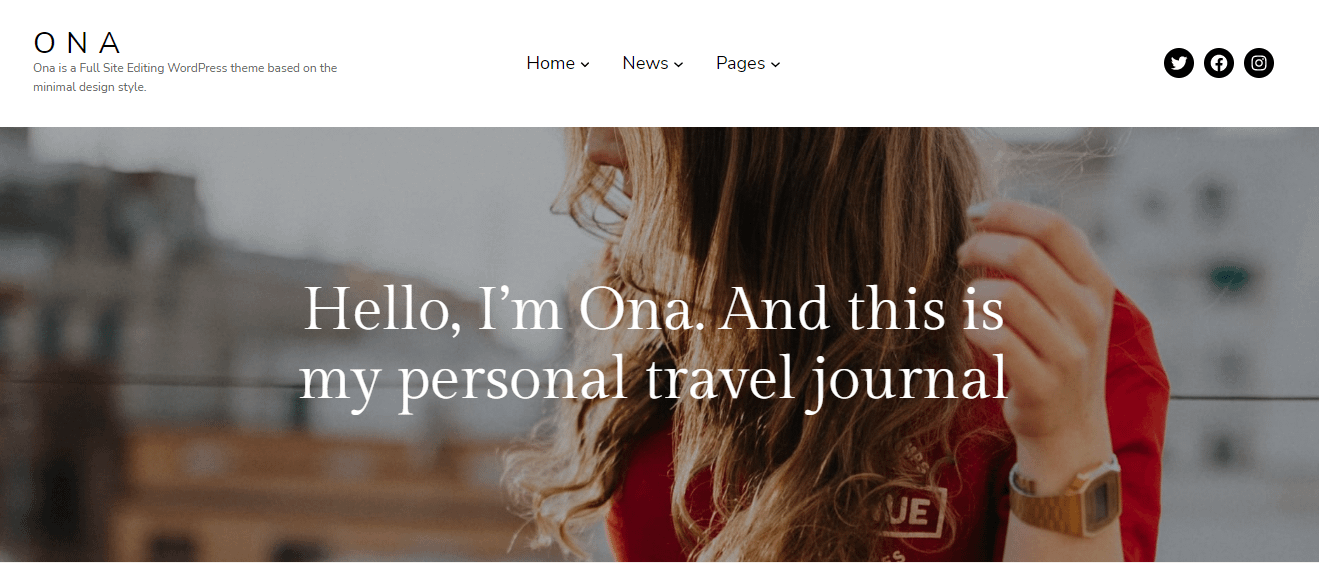 Ona is one of the best full site editing themes available for bloggers.