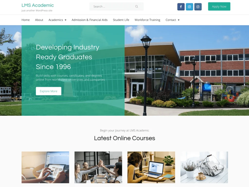 LMS Academic is the best education, courses theme best for Education, University, Schools, and Kindergartens websites