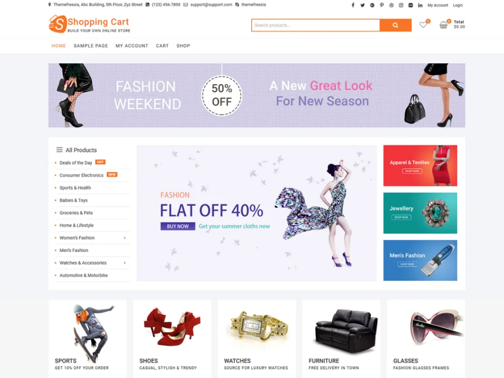 ShoppingCart is a beautiful theme especially build for Store, eCommerce