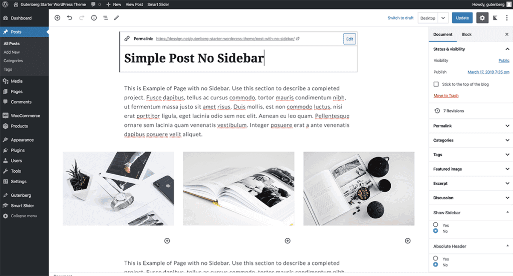 WordPress Gutenberg Simple Post 