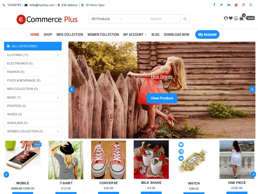 eCommerce Plus, a multipurpose responsive WordPress theme ideal for personal, corporate, blog, shop, storefront