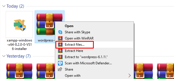 Extract Files Option