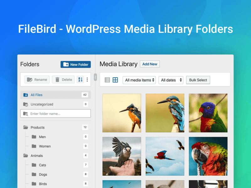 Filebird WordPress Media Library Folders